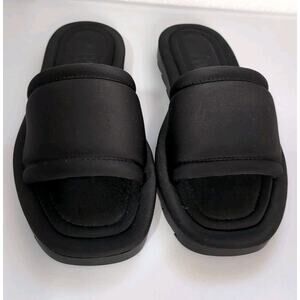 Zara Threaded Flat Quilted Sandals Women's Size 39(8) Black